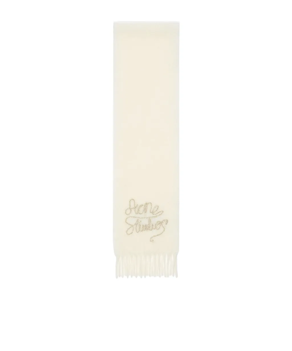 Fringed Logo-Detail Scarf