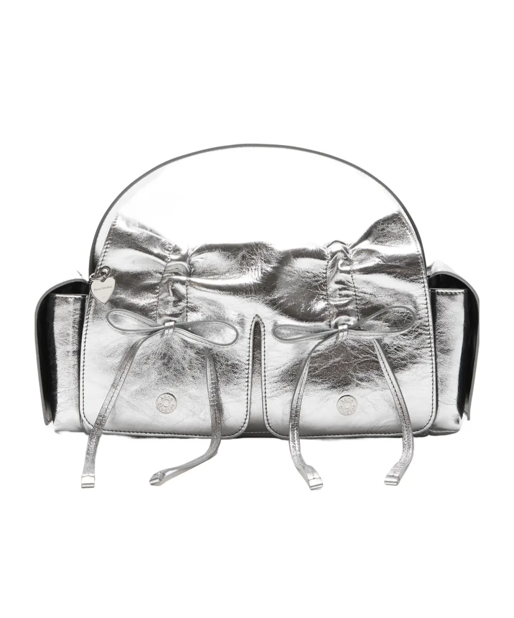 Multi-Pocket Metallic Leather Bag