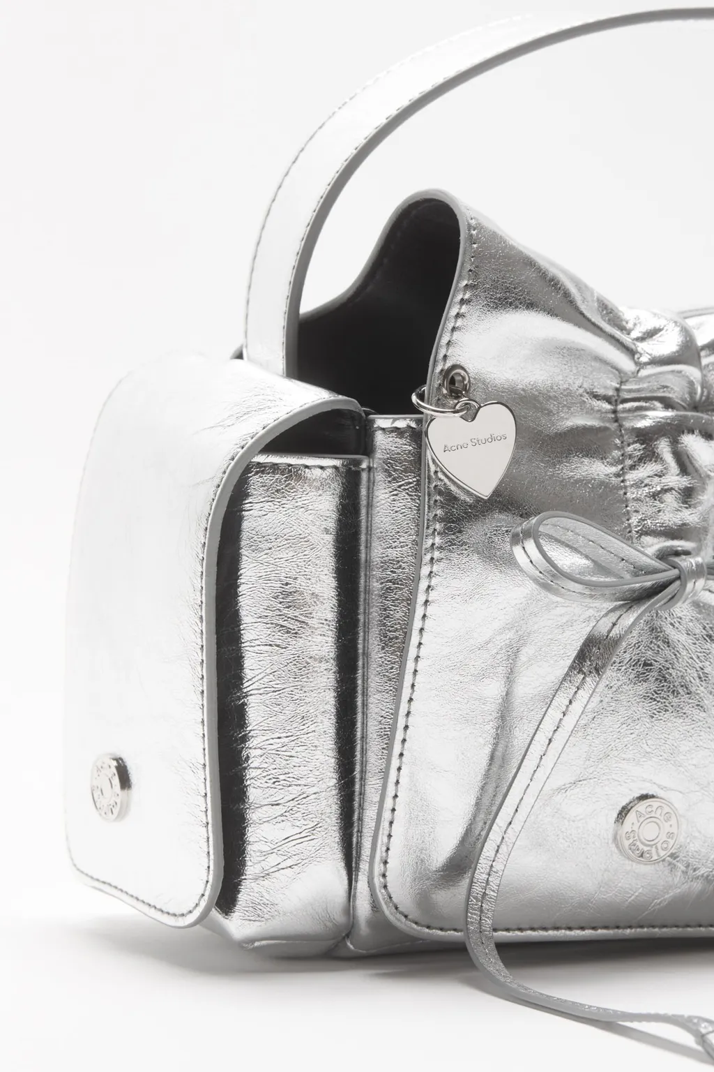 Multi-Pocket Metallic Leather Bag