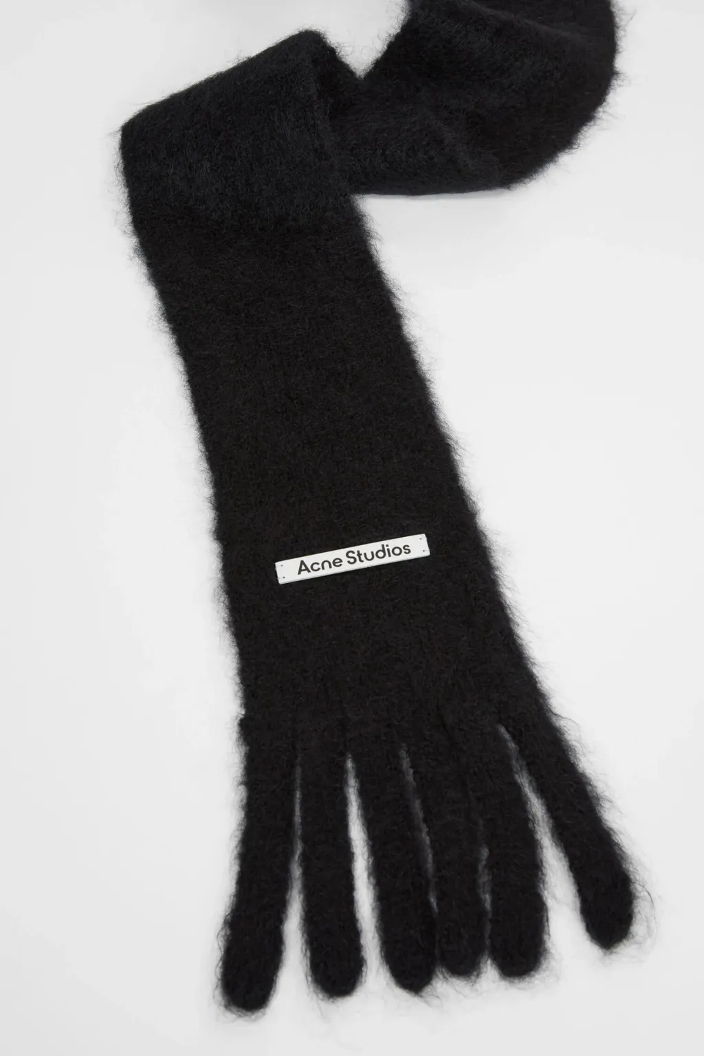Acne Studios Logo Patch Fringed Scarf
