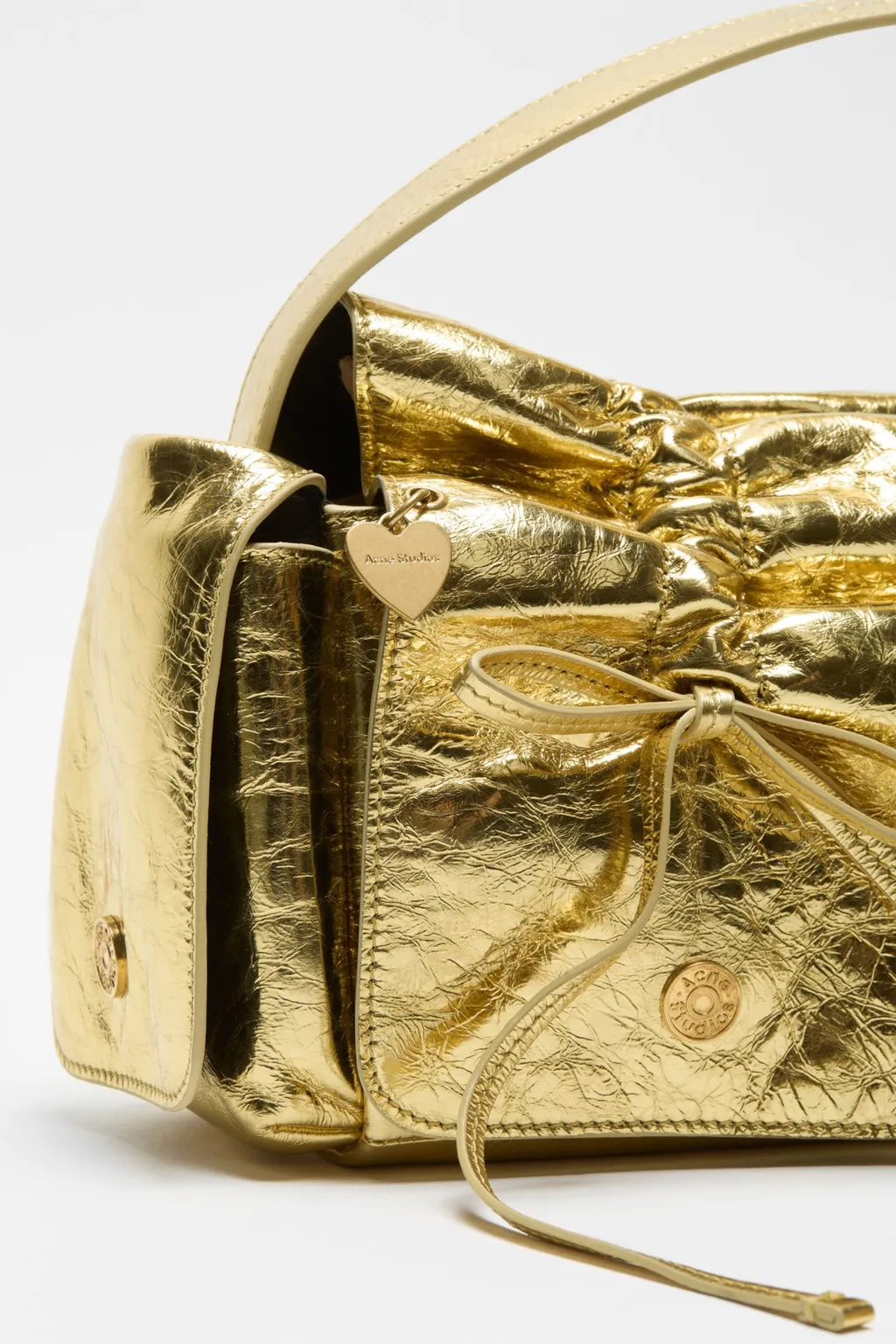 Drawstring Leather Shoulder Bag
