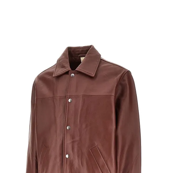 Long-Sleeved Leather Jacket