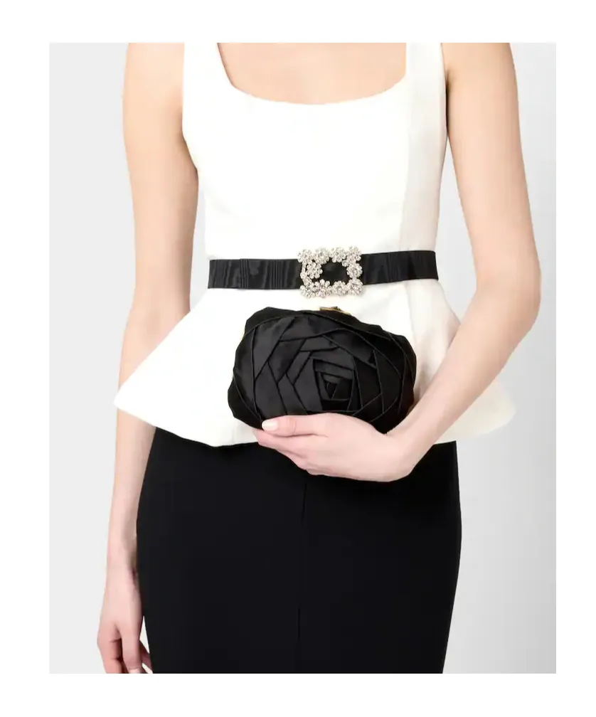 Rose-Motif Chain Mini Bag