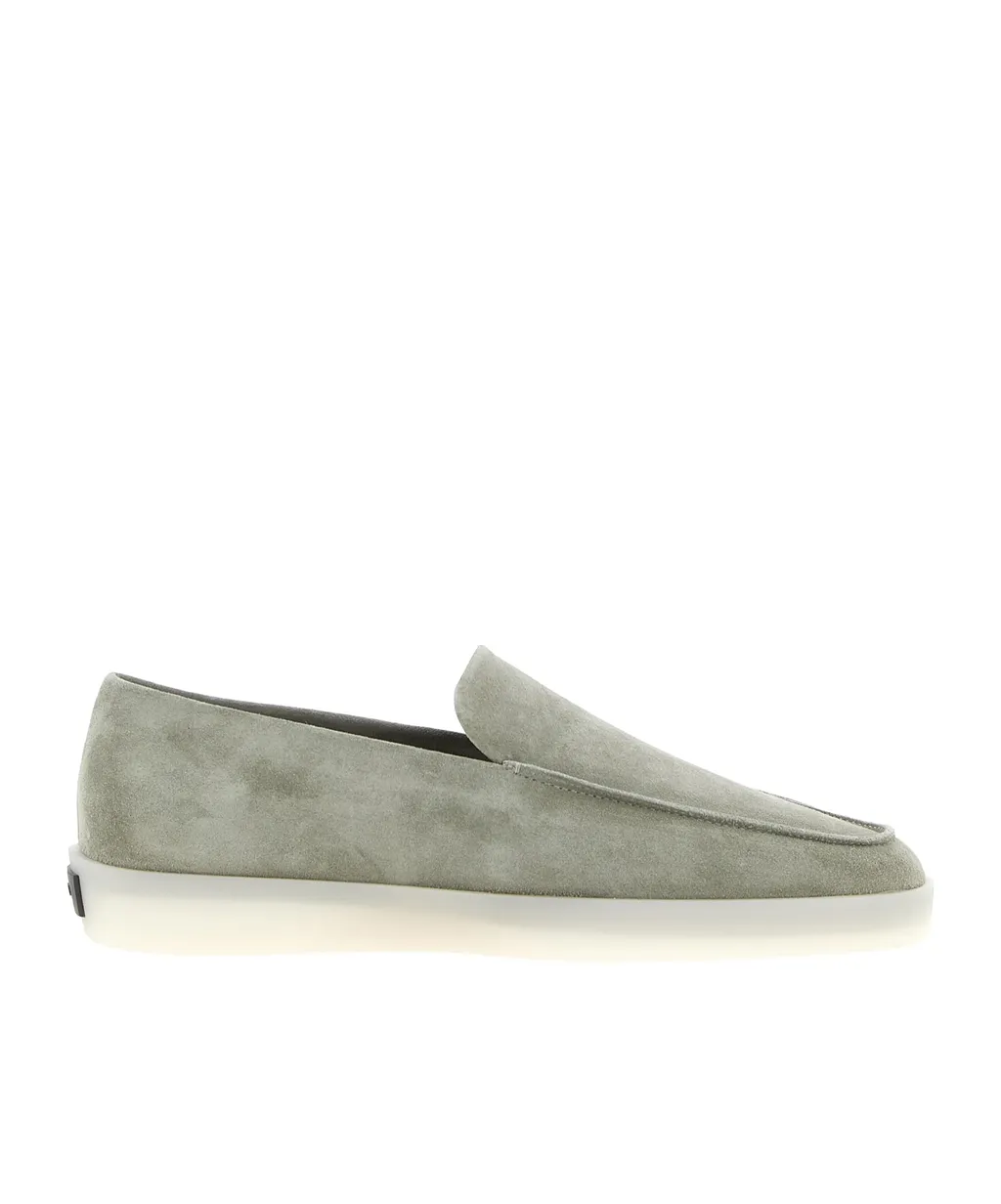 Suede Logo-Patch Loafers