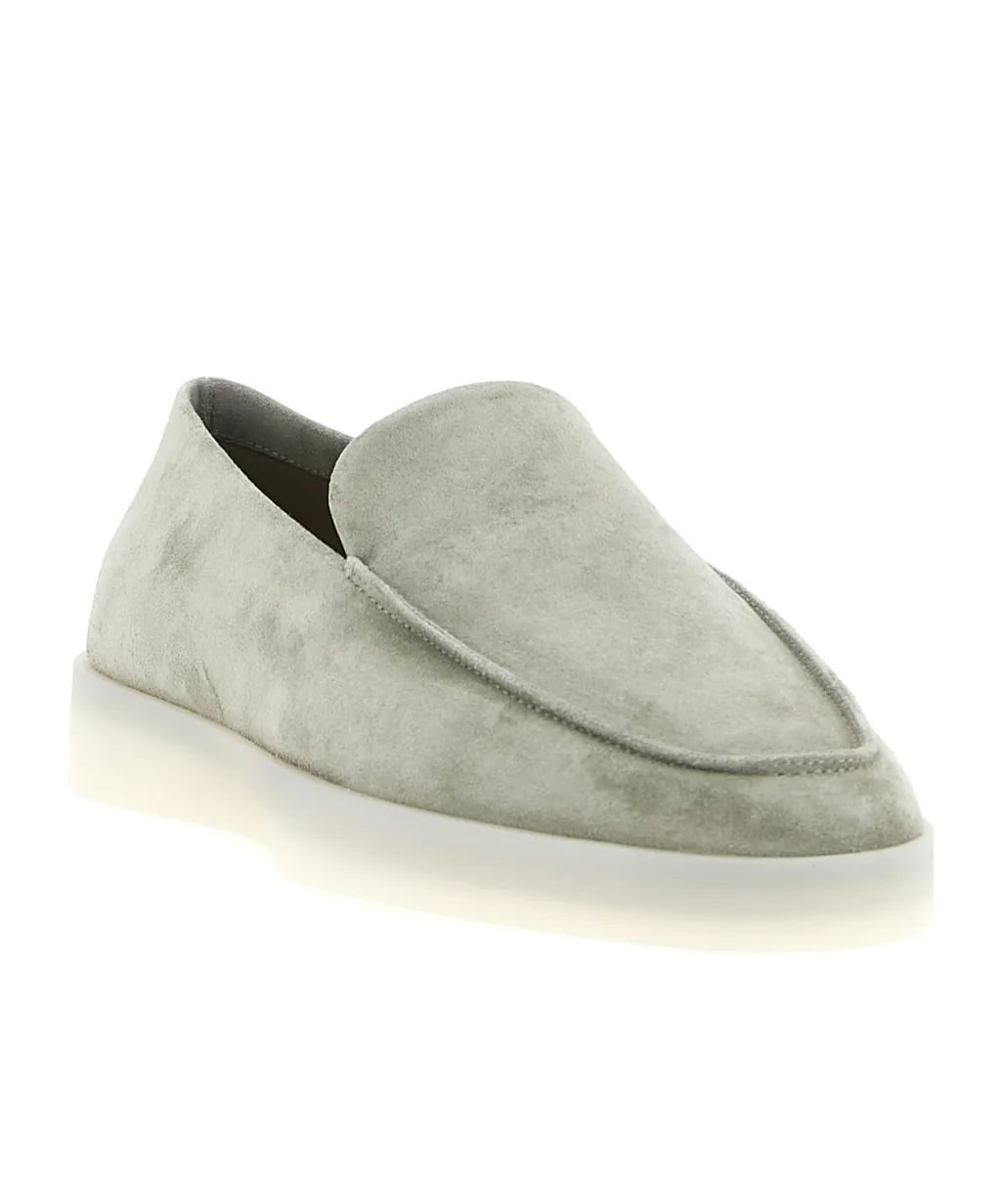 Suede Logo-Patch Loafers