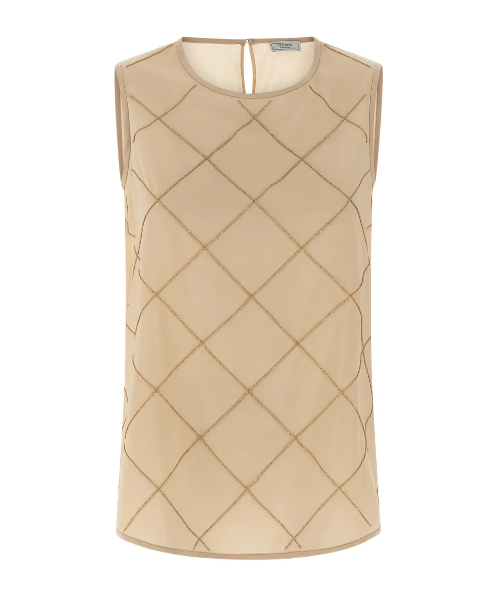 Peserico Beaded CrÊPe De Chine Top