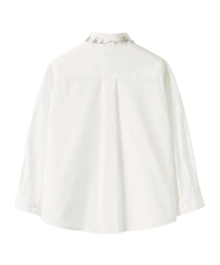 Embroidered-Collar Shirt