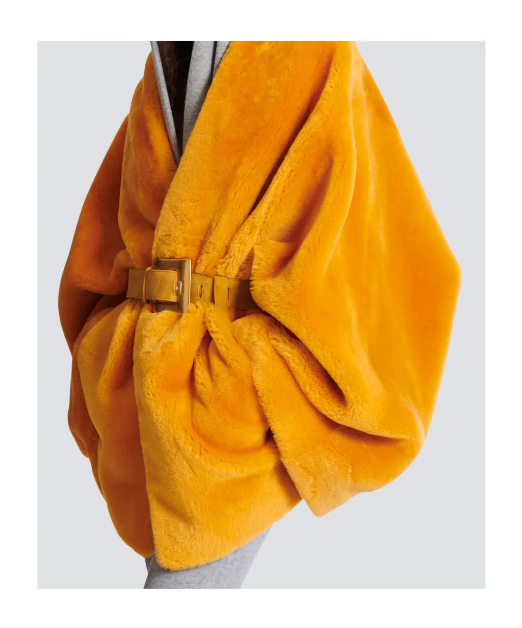 Balmain Belted Shearling Coat