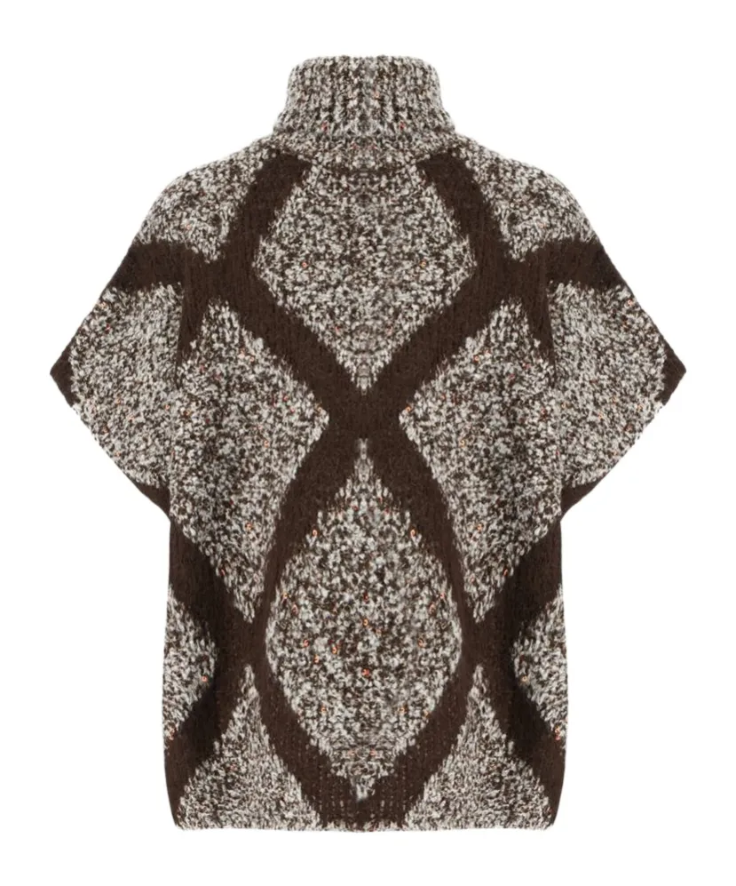 Short-Sleeved Turtleneck Sweater