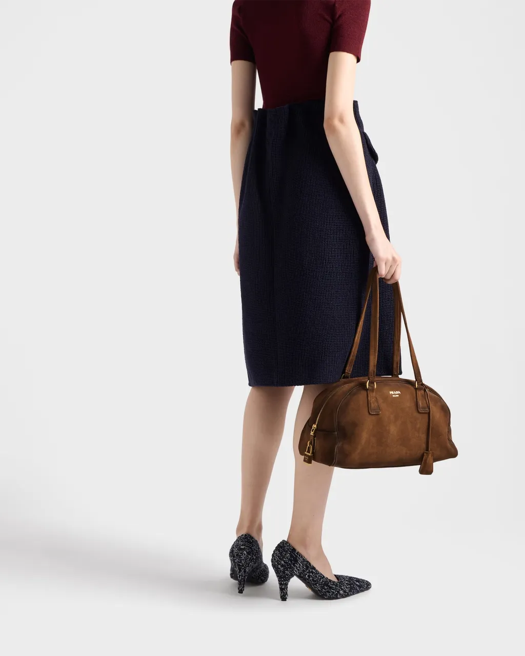 Prada Bowling Zipped Tote Bag
