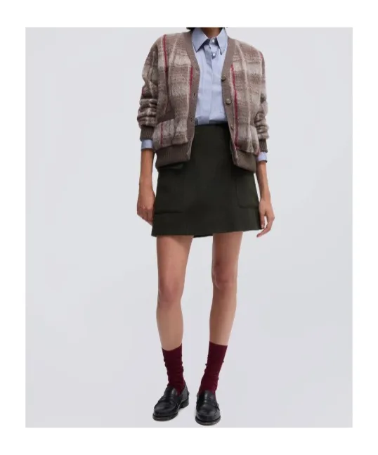 V-Neck Checked Sweater