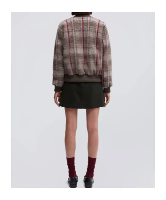 V-Neck Checked Sweater