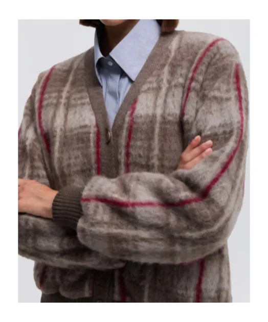 V-Neck Checked Sweater