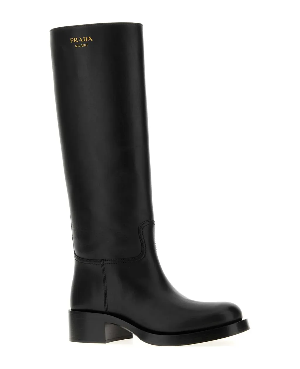 Prada Round-Toe Knee-High Boots