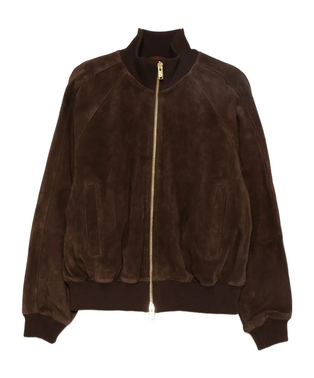 Long-Sleeved Leather Jacket