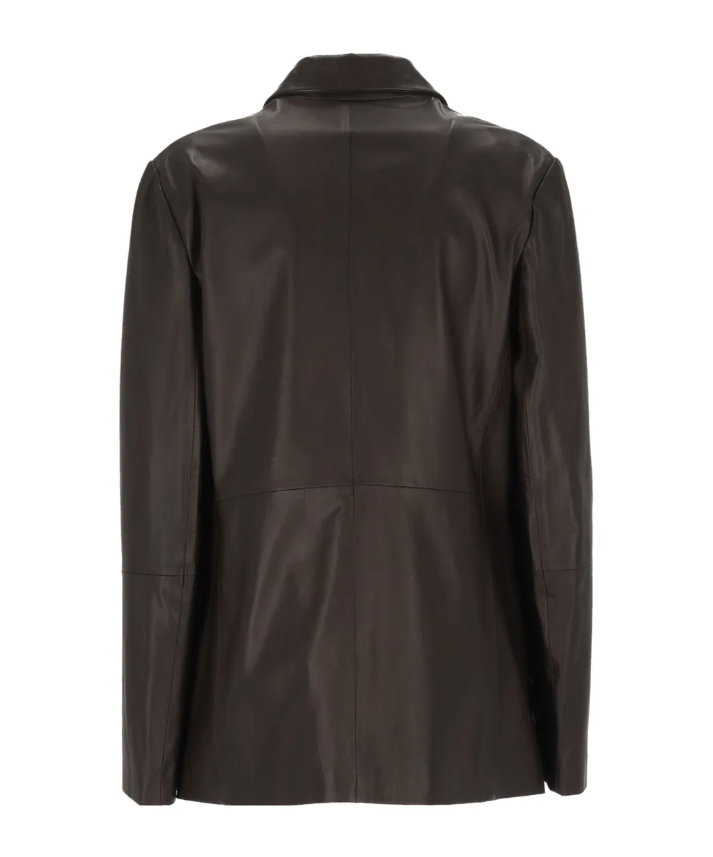Double-Breasted Leather Jacket