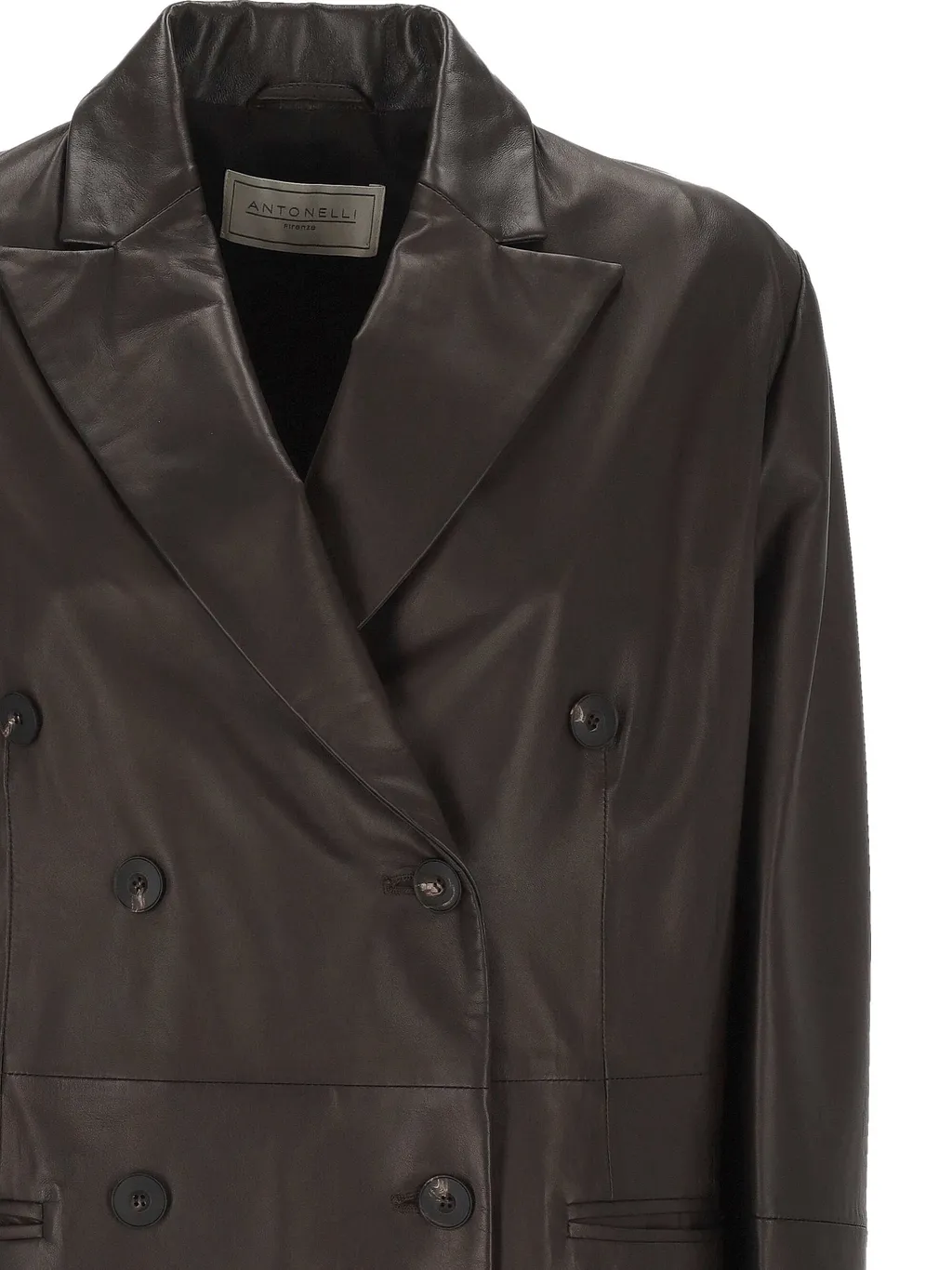Double-Breasted Leather Jacket
