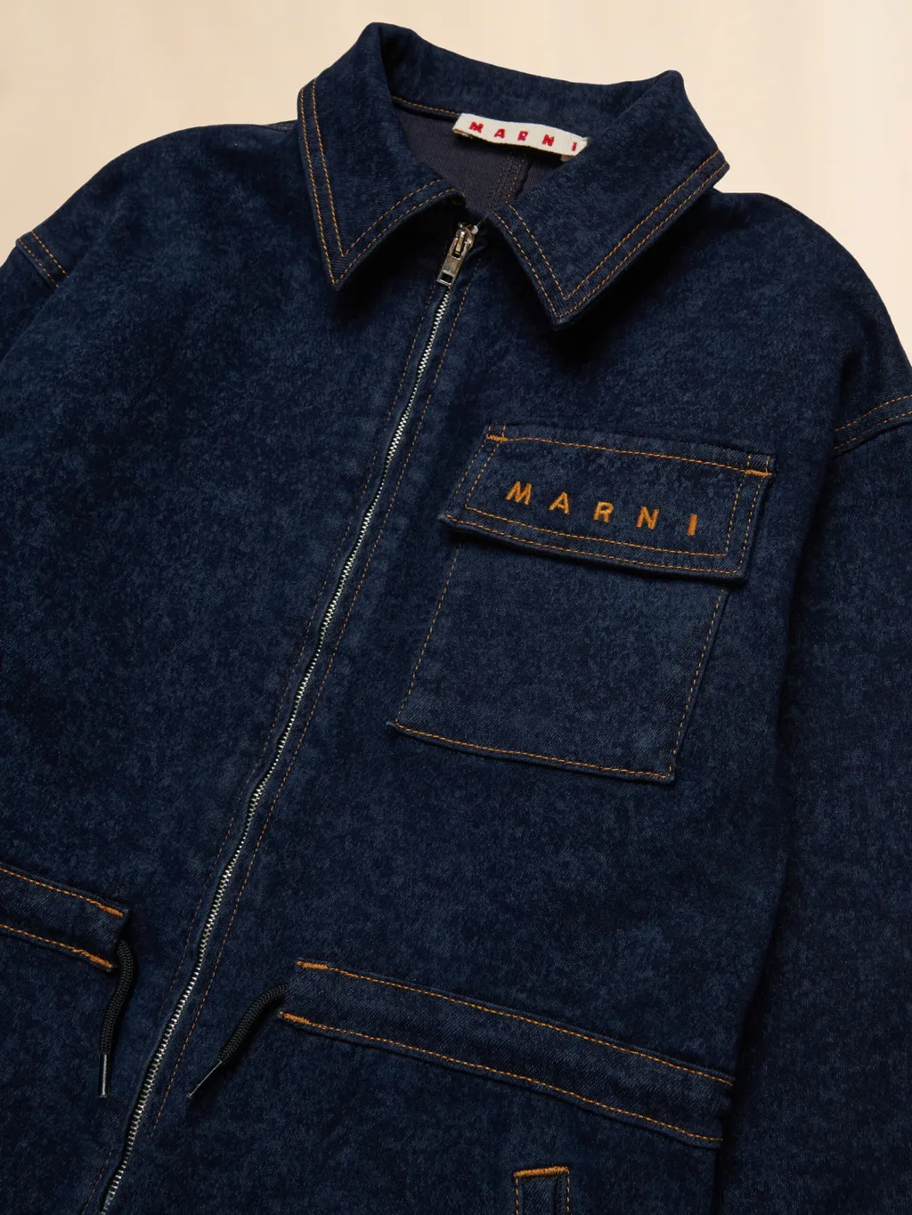 Marni Kids Zip-Up Denim Jumpsuit