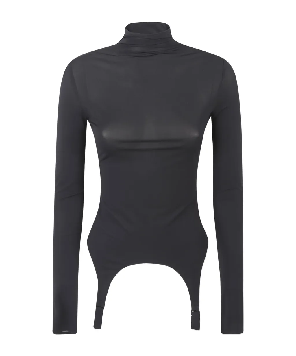 Garter High-Neck Top