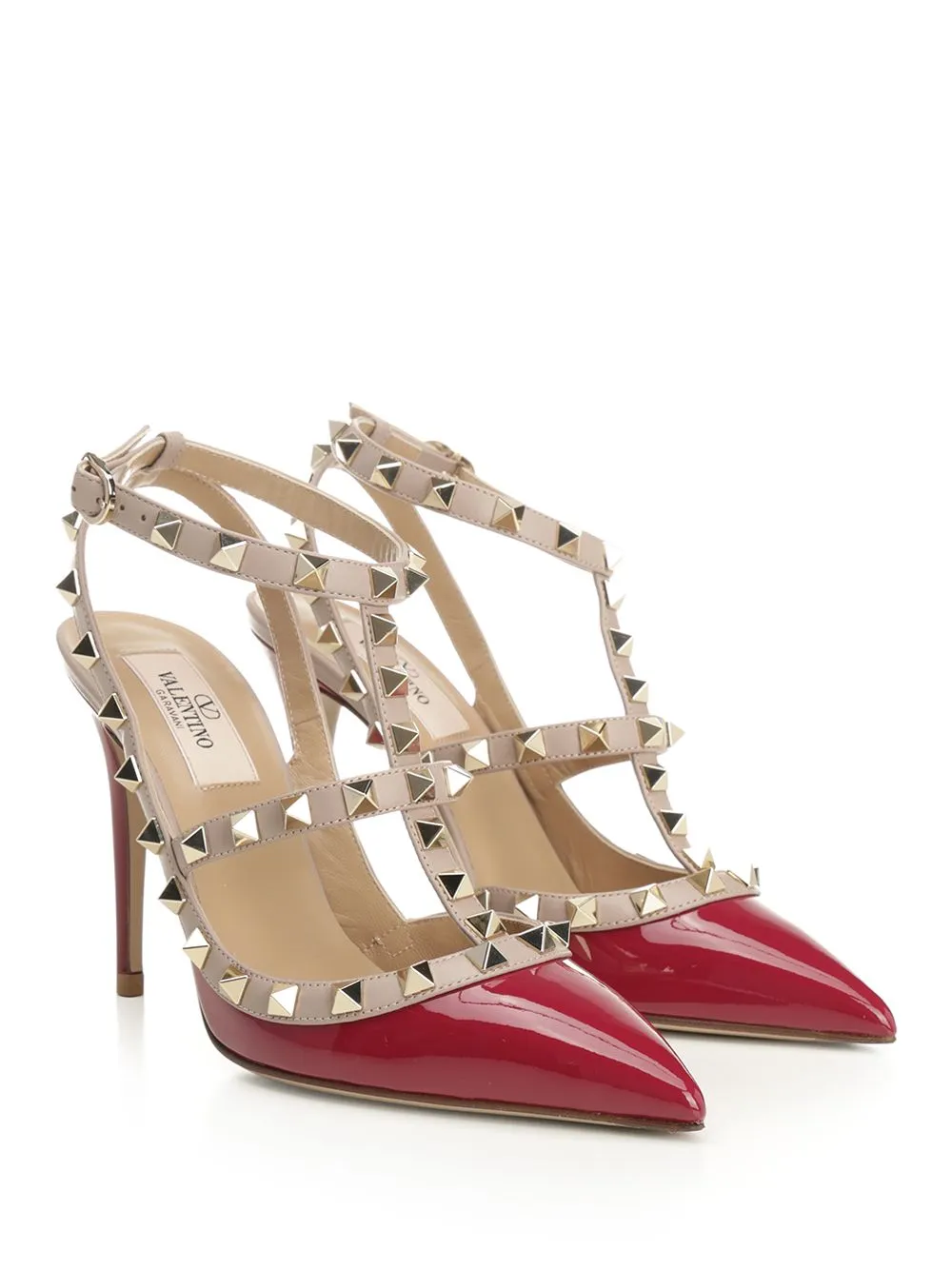Valentino Garavani Rockstud Pointed Toe Ankle Strap Pumps