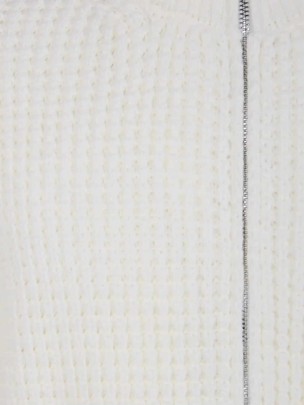 Zip-Up Waffle-Knit Cardigan