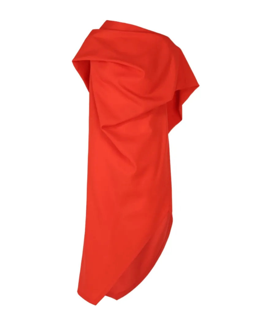 Uni-Form Wool Asymmetric-Design Midi Dress
