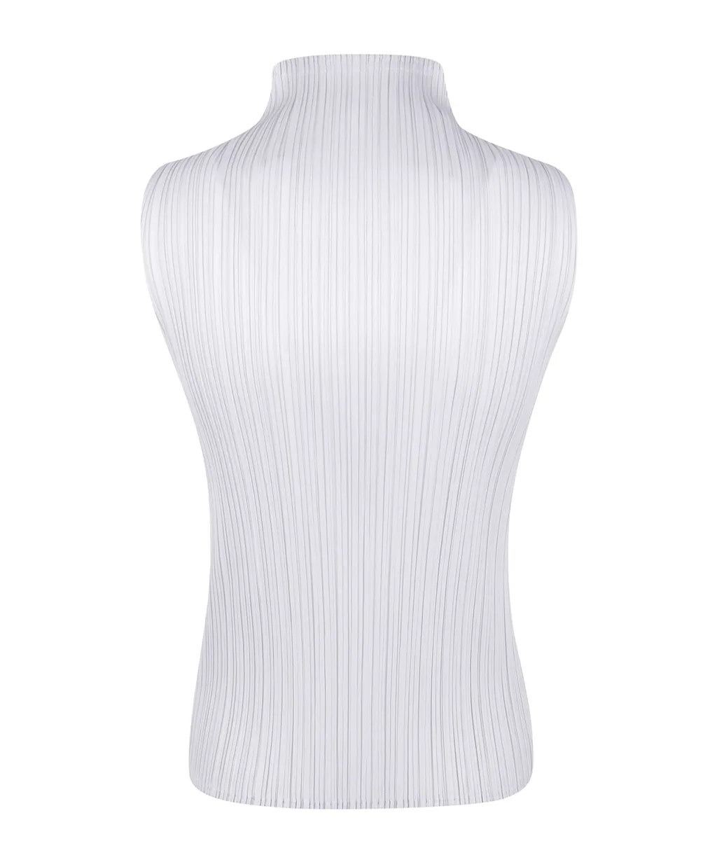 Basics Pleated Funnel-Neck Top