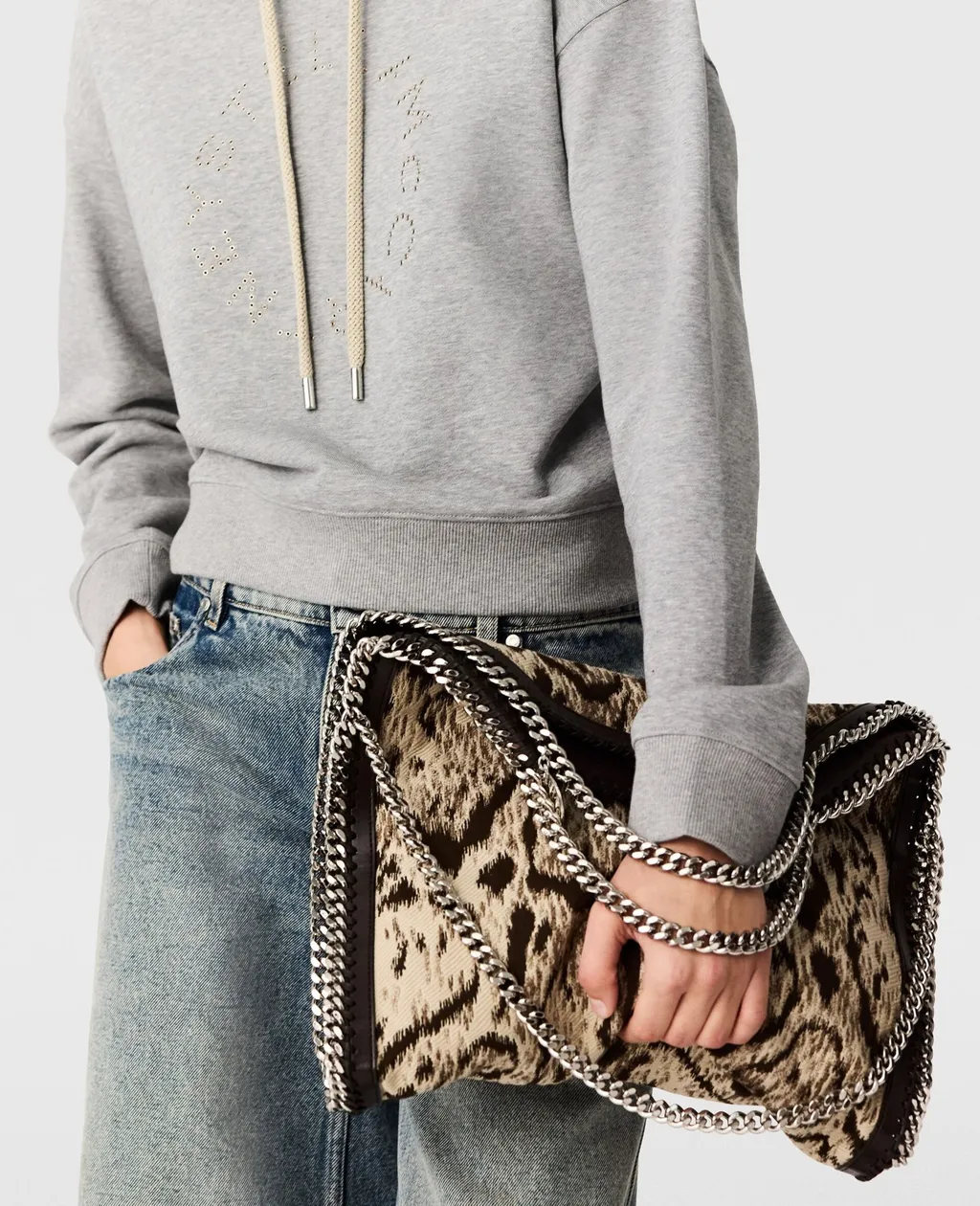 Falabella Cloud Leopard Fold-Over Tote Bag