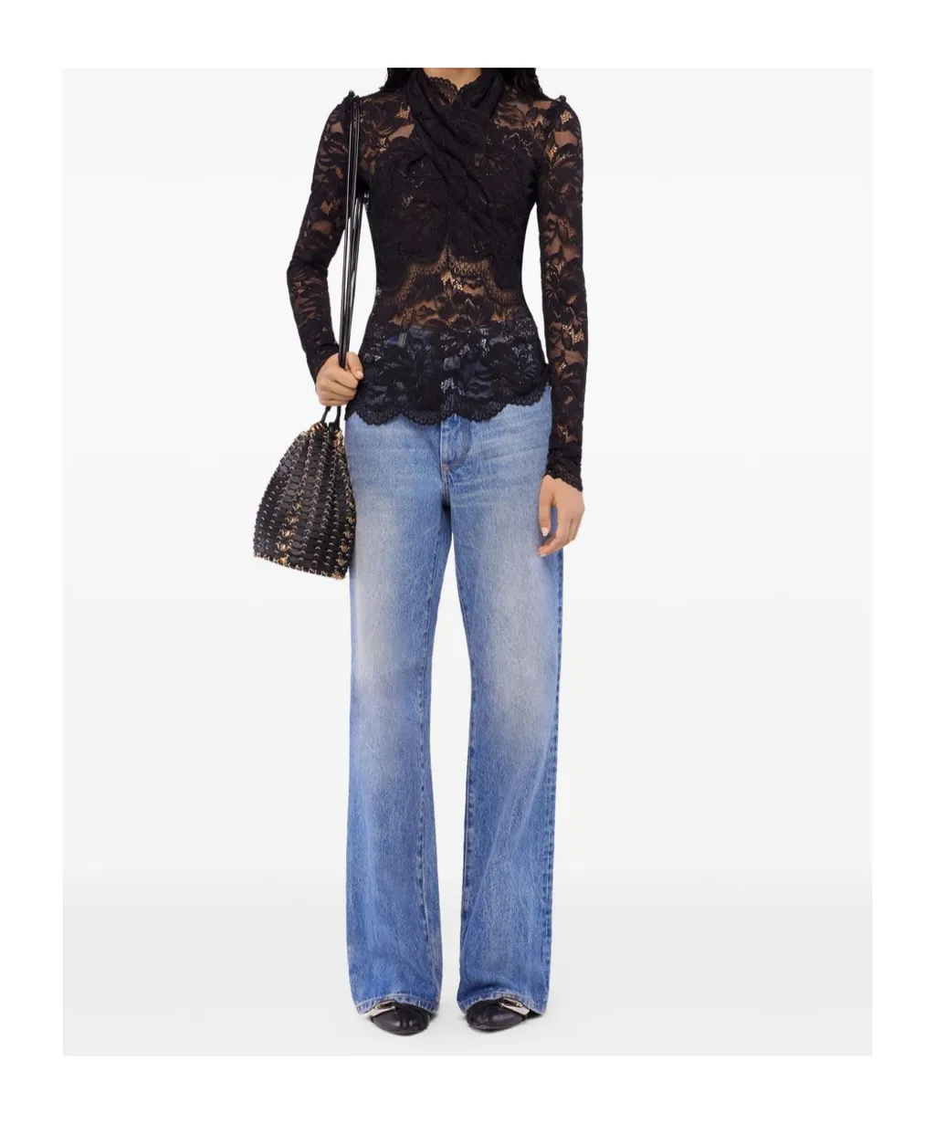 Lace Long-Sleeve Blouse