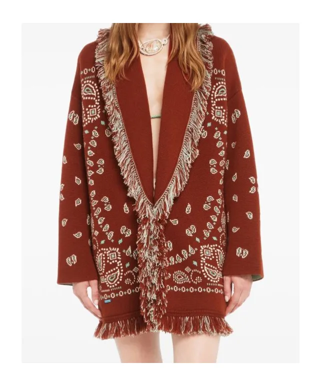 Alanui Fringed Bandana Cardigan