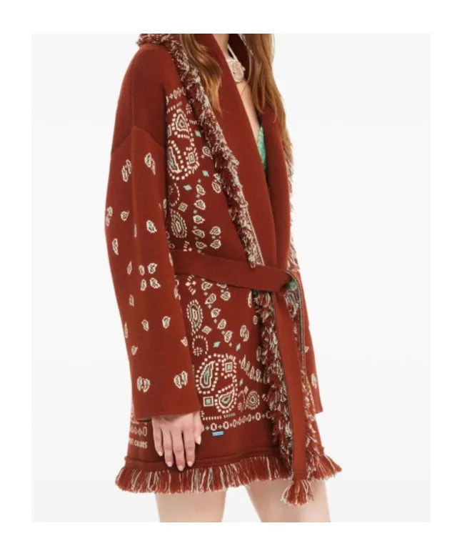 Alanui Fringed Bandana Cardigan