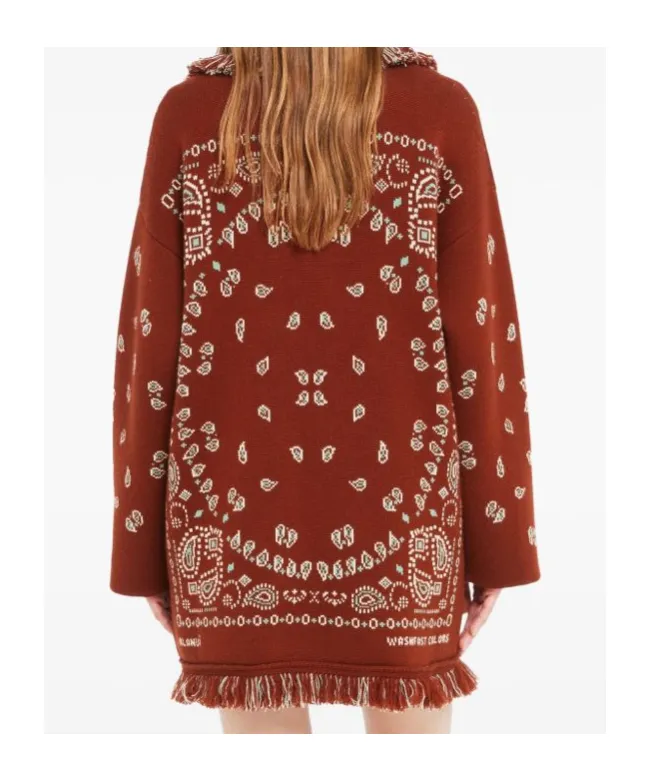 Alanui Fringed Bandana Cardigan