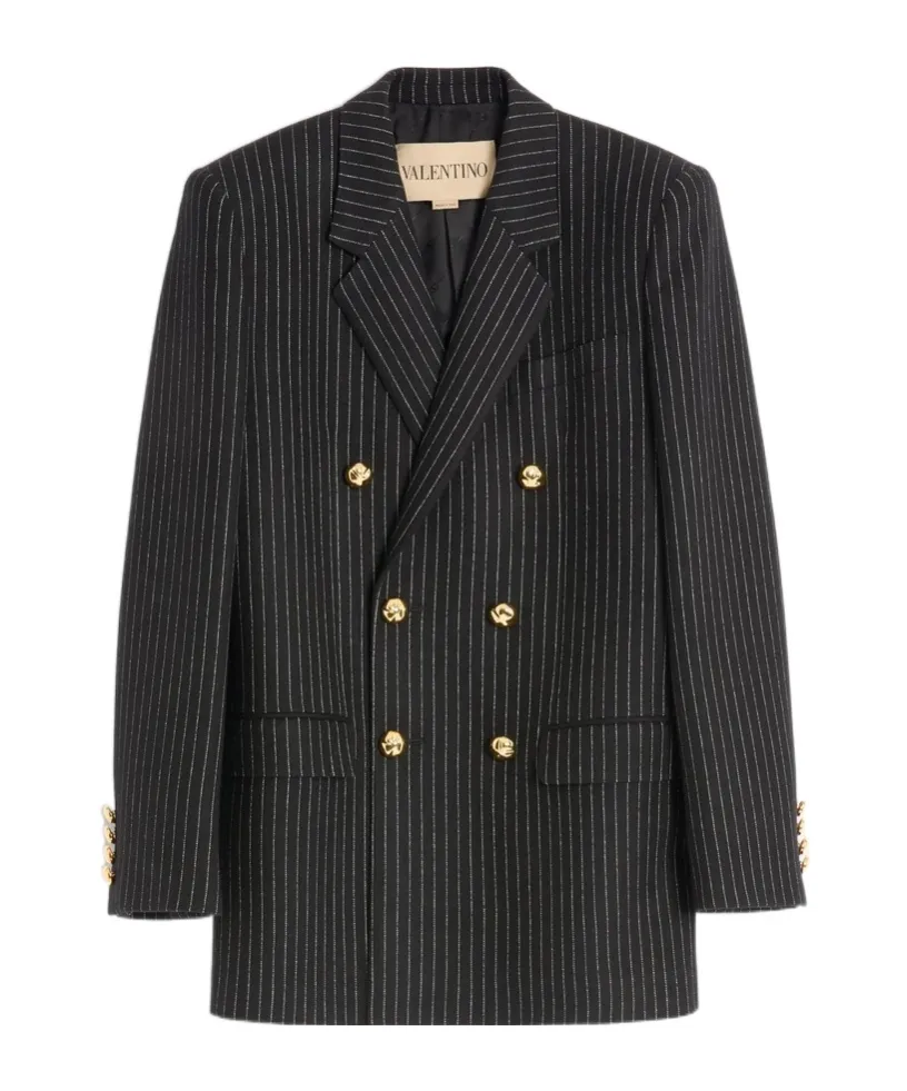 Valentino Double-Breasted Striped Jacket