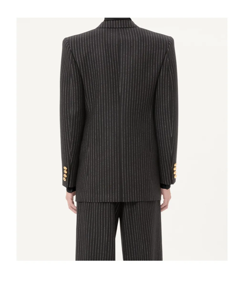 Valentino Double-Breasted Striped Jacket
