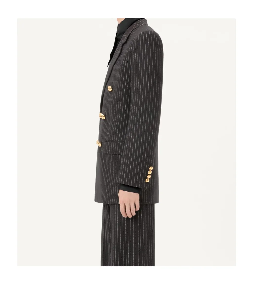 Valentino Double-Breasted Striped Jacket