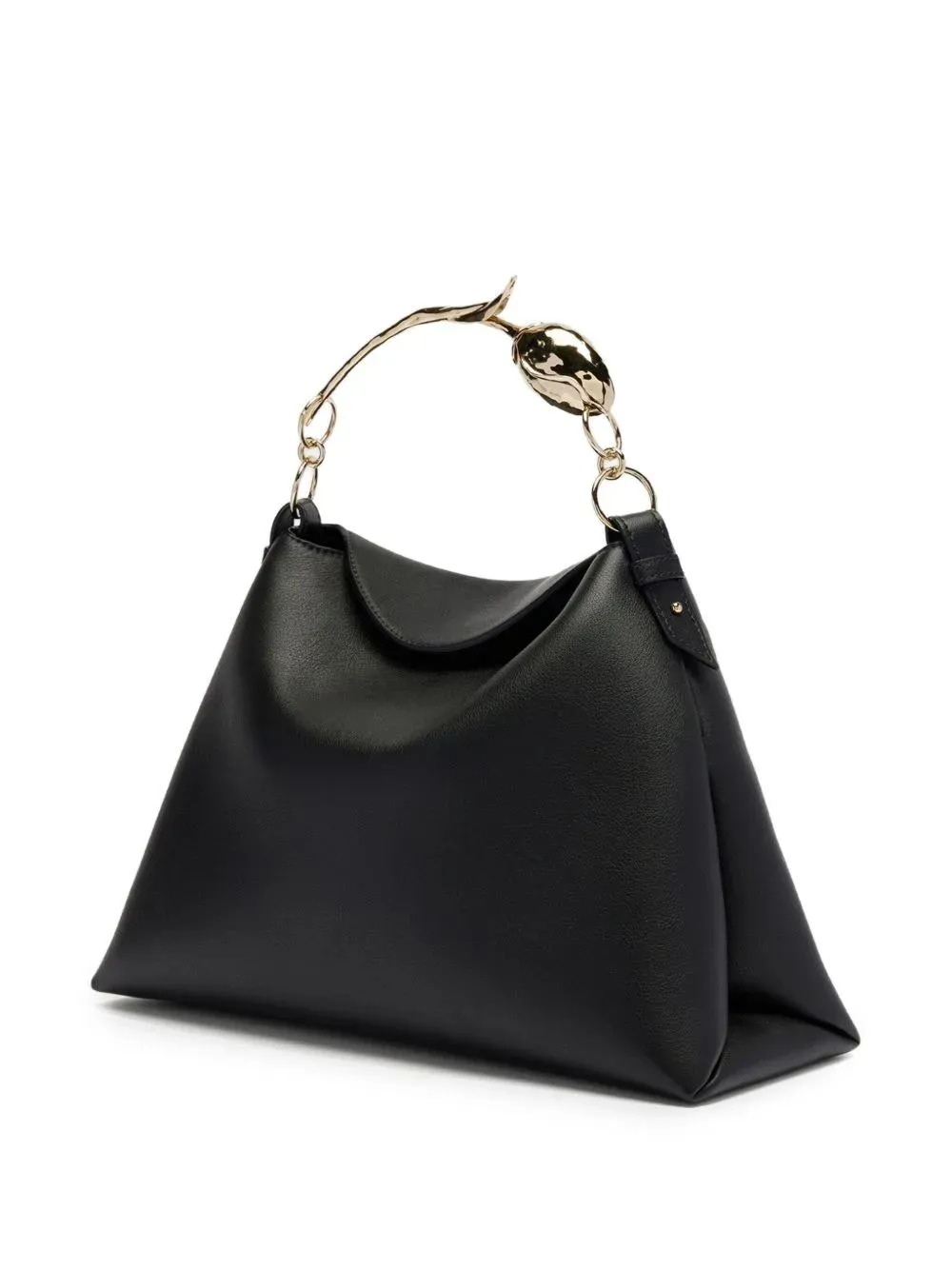 Midi Bloom Tulip-Handle Leather Tote Bag