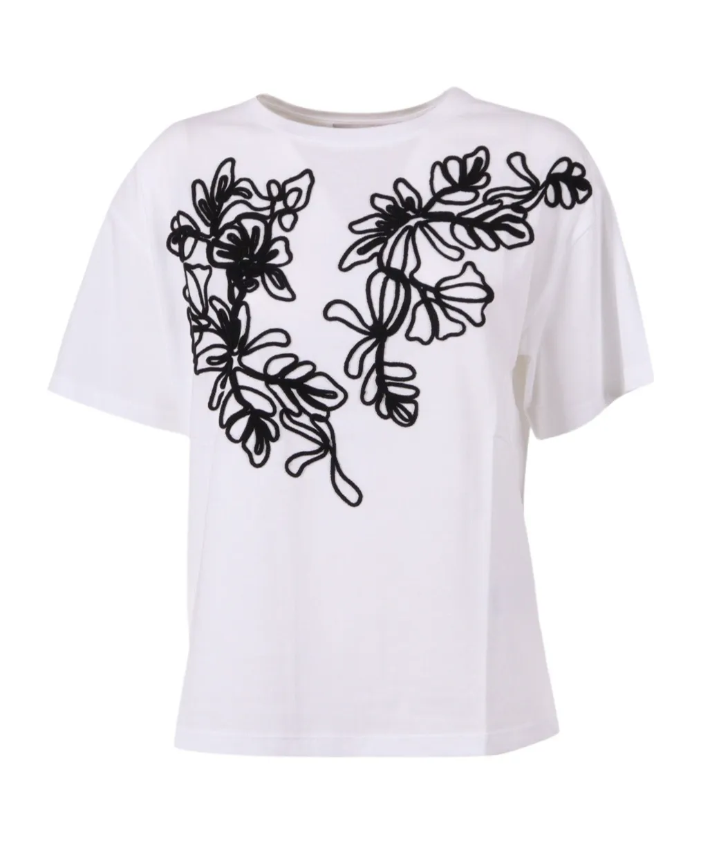 Floral-Embroidery T-Shirt