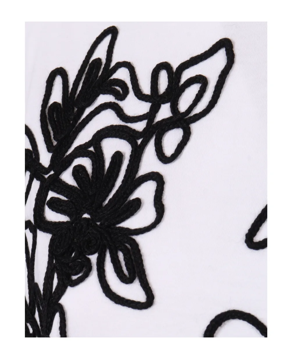 Floral-Embroidery T-Shirt