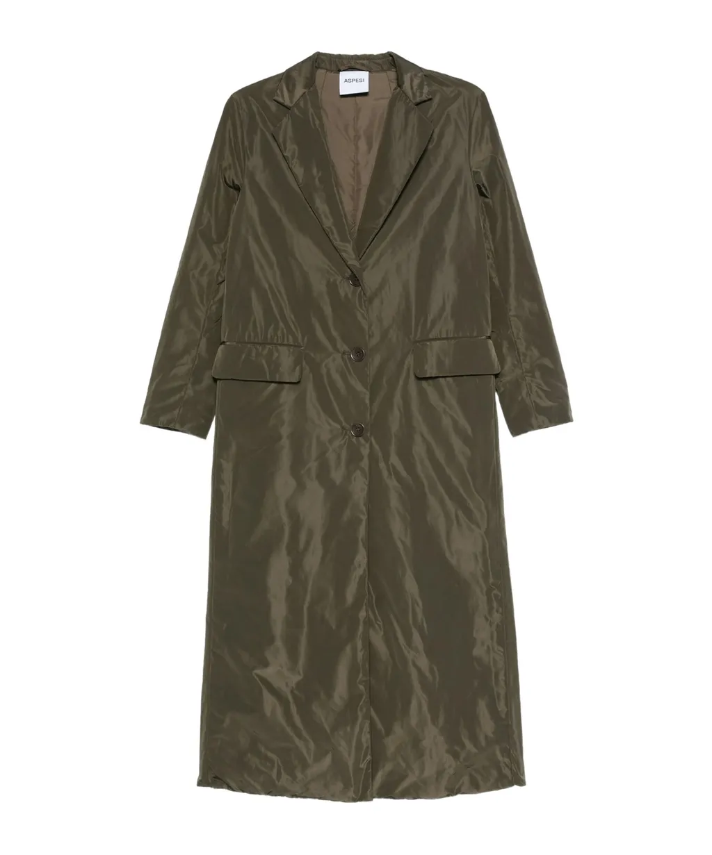 Button-Fastening Flap-Pocket Coat