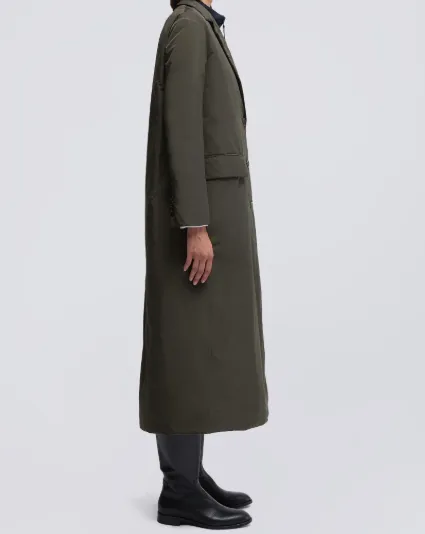 Button-Fastening Flap-Pocket Coat