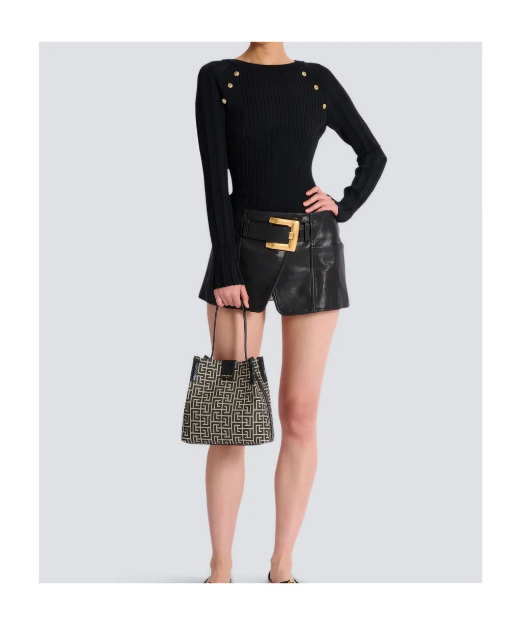 Release Bucket Bag In Jacquard And Calfskin