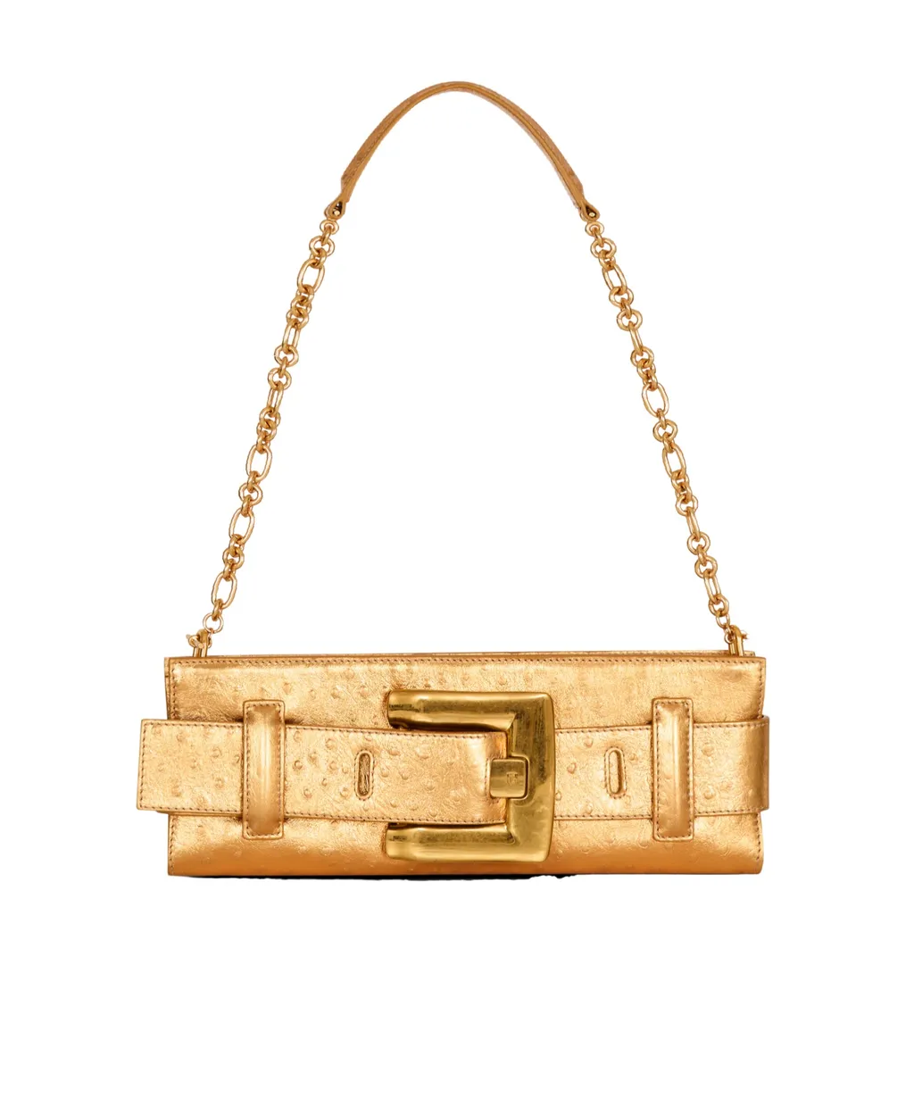 Anthem Laminated Leather Clutch