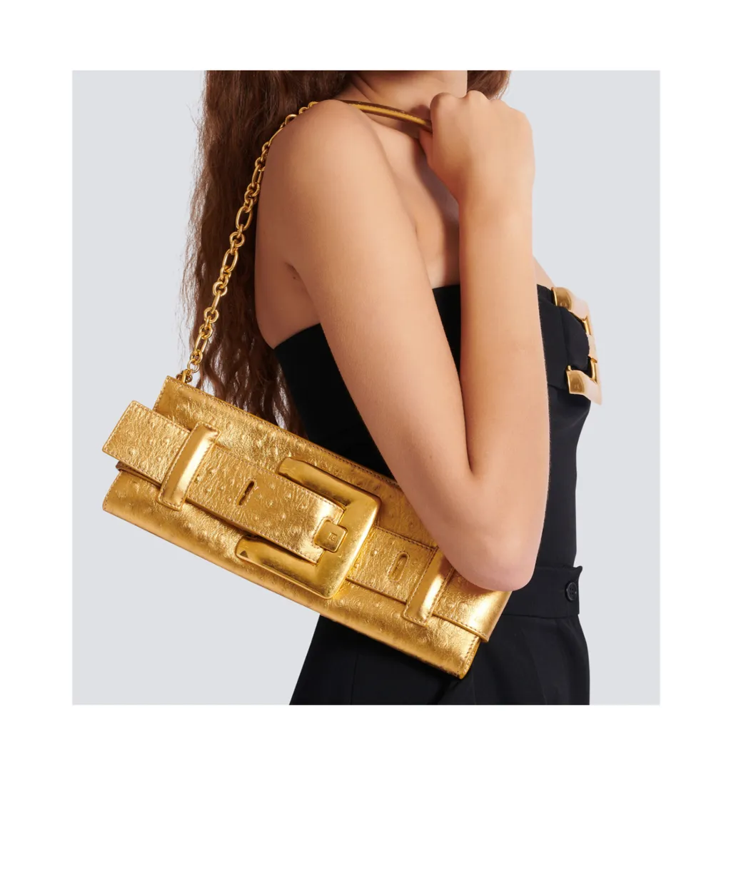 Anthem Laminated Leather Clutch