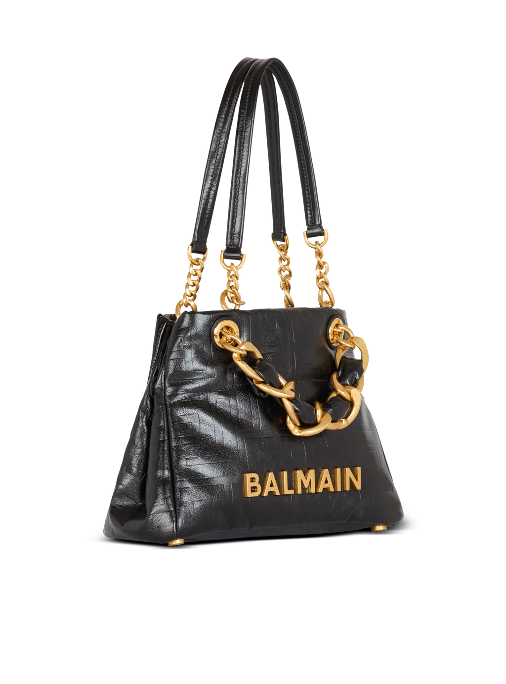 Balmain Crackled Small 1945 Soft Tote Bag