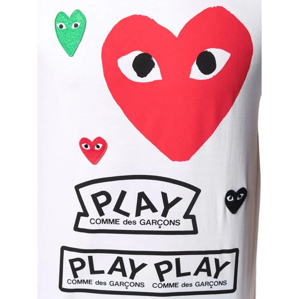 Comme Des GarÇOns Play Signature Heart Printed T-Shirt