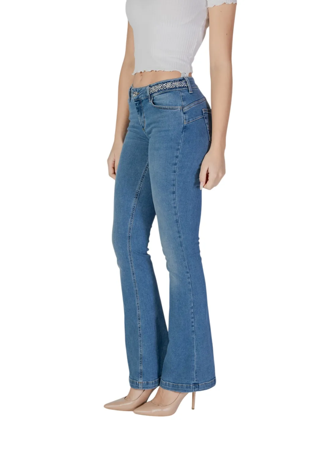 Denim Trousers With Belt Loops