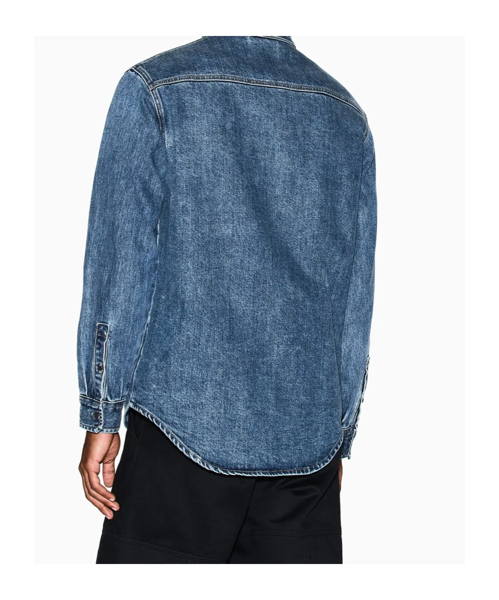 Long-Sleeved Denim Shirt