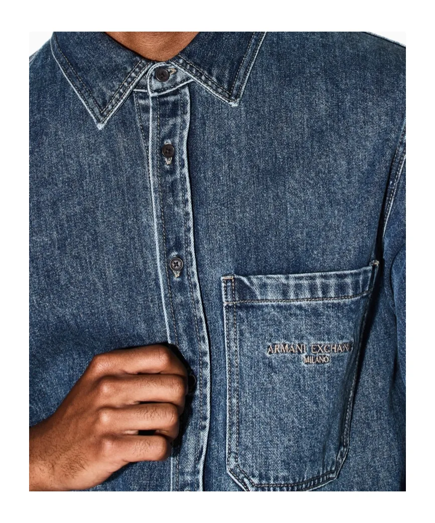 Long-Sleeved Denim Shirt