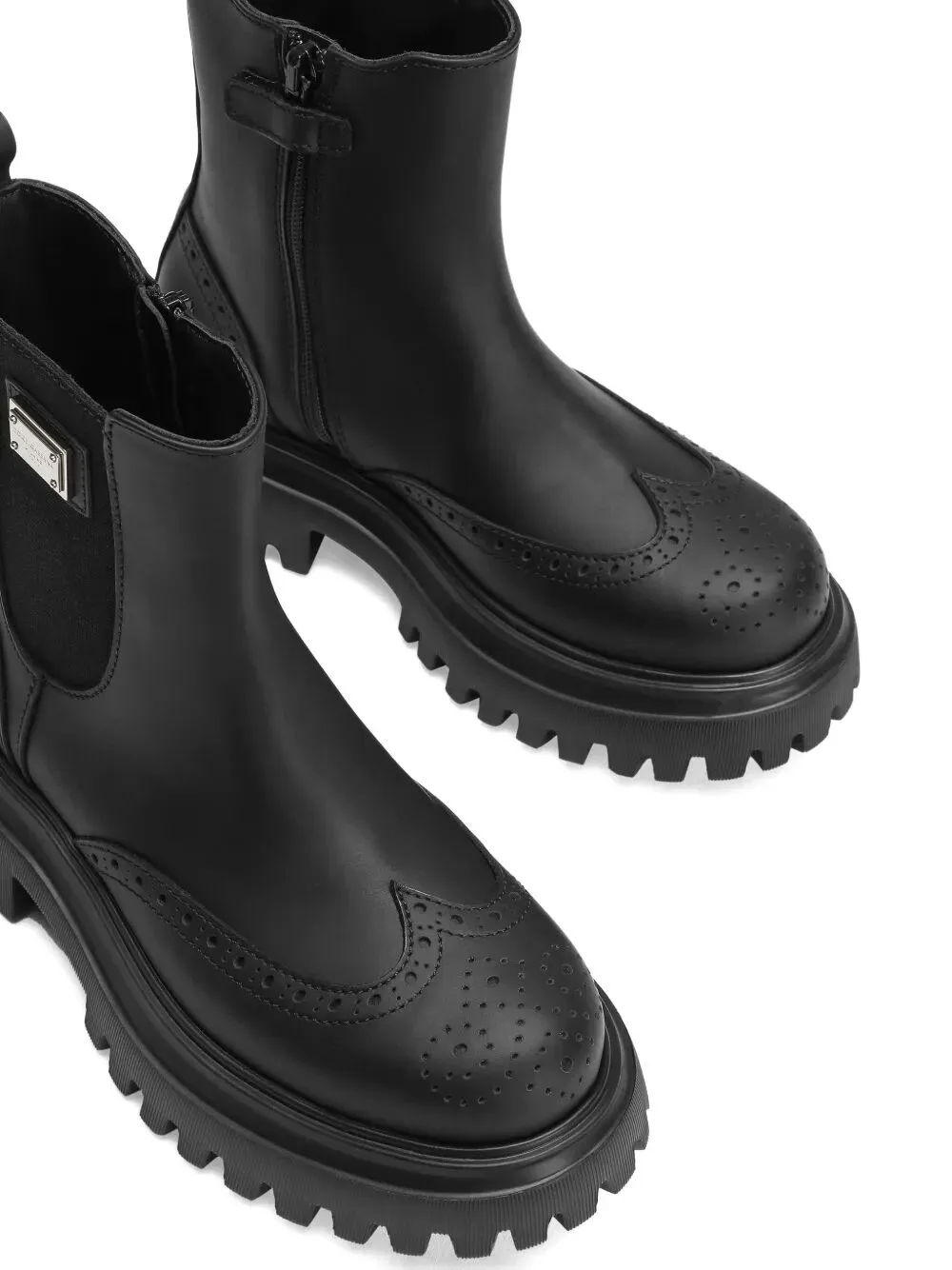 Brogue-Detail Chelsea Boots