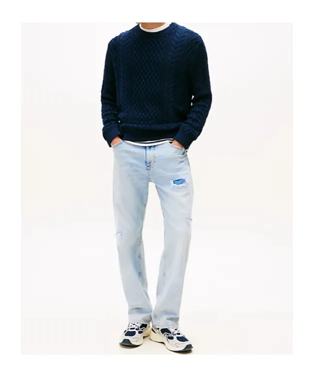 Tommy Badge Cable Knit Slim Jumper